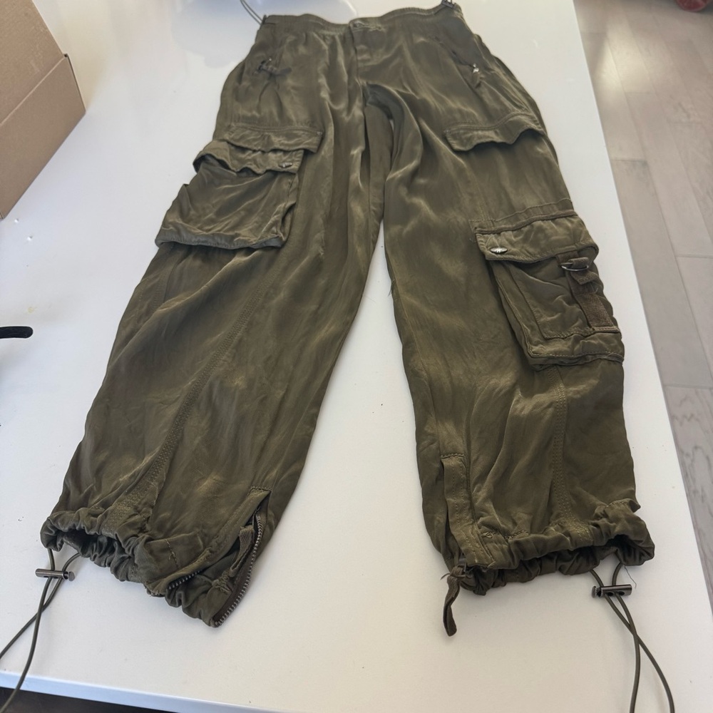 Marrakech Enika Viscose Satin Twill Cargo Jogger Women's XS Pine Worn once